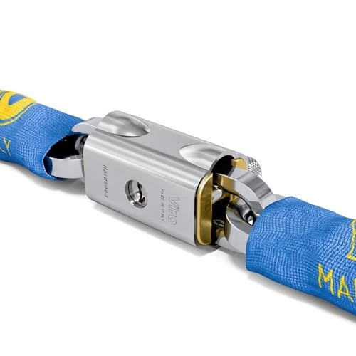 Viro | Kettingslot van massief messing, scheur- en snijbestendige stang, halfronde ketting 150 cm, doorsnede 10 mm