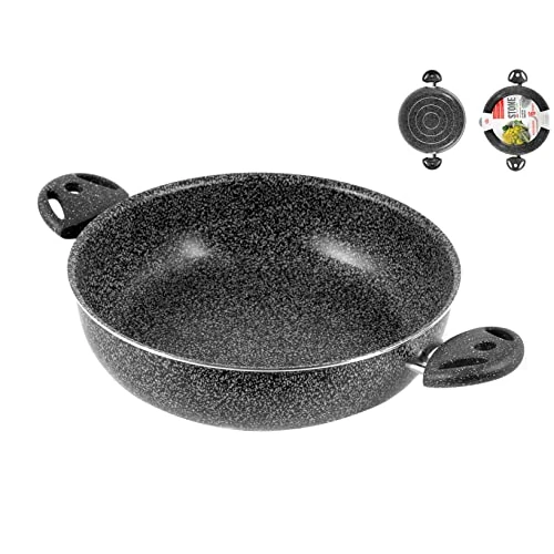 Home Stone Non-Stick Frying Pan with 2 Handles, Stone, Anthracite, 24 cm