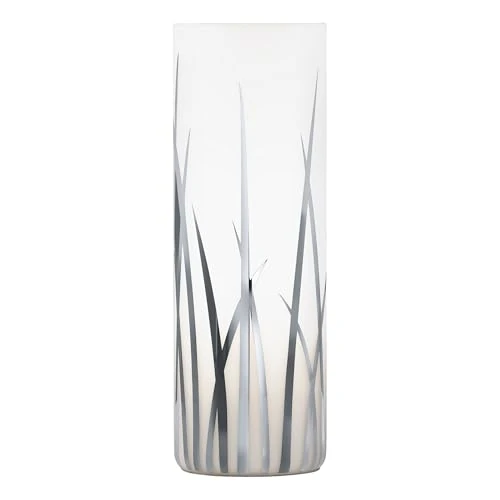 Limited-time offer: EGLO Bedside lamp Rivato, elegant side table light made of glass with grass pattern in chrome and white, living room lighting with switch, E27 socket from 36.75 GBP to 36.75 GBP (save 0%)