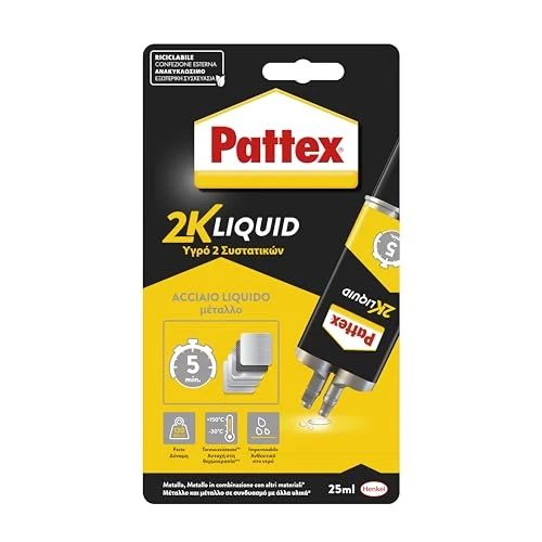 Offerta a tempo: Pattex Power Epoxy Acciaio Liquido, colla epossidica bicomponente color metallo a — 27% da 10,40 € a 7,59 €