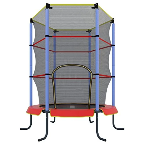 Offerta a tempo: Ultrasport Trampolino Indoor Bambini Jumper 140cm, Trampolino Fitness e divertirsi per Bambini 3 Anni in su, può Utilizzare in Sicurezza Come Trampolino Camera Rivestimento Bordi e Rete, Rosso/Blu - 0.00% da 69.99 € a 69.99 €