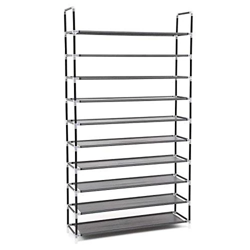 Limited-time offer: SONGMICS 10 Tier Shoe Storage Organiser for up to 50 Pairs of Shoes Living Room Dressing Room Hallway Non-Woven Fabric 100 x 29 x 175 cm Black LSR10H from 38.98 GBP to 38.98 GBP (save 0%)