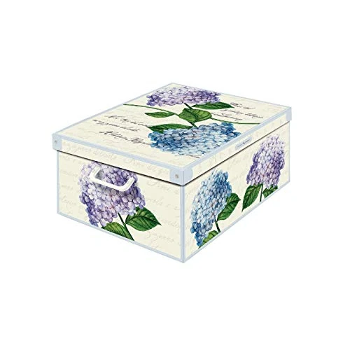 Limited offer: Kanguru Collection Decorative Storage Box with Handles and Lid, HYDRANGEAS, MEDIUM from 16.84 EUR to 16.84 EUR (save 0%)