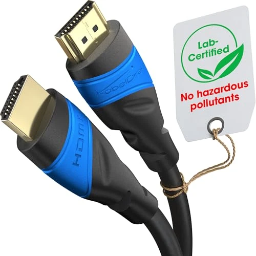 KabelDirekt – Cable HDMI 8K / 4K – 4m y más longitudes (0,15m–22,5m) – Cable HDMI diseñado en Alemania – Soporta 10K/8K@60Hz / 4K@120Hz – HDMI Cable para TV, PC, PS5, Xbox, Switch