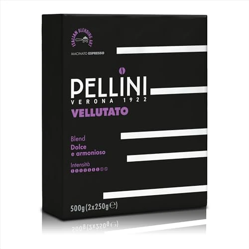 Offerta a tempo: Pellini Gustobar N.1, Caffè Macinato per Macchina Espresso dal Gusto Vellutato, Miscele Arabica e Robusta a Tostatura Media, 2 Confezioni da 250g - 36% da 11.99 € a 7.69 €