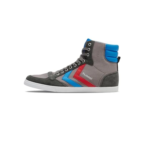 Tijdelijke aanbieding: hummel SLIMMER STADIL HIGH High-Top High-Top uniseks-volwassene,Grijs Castle Rock Ribbon Red Brilliant Blue,37 EU van 45.46 € naar 45.46 € (0.00% korting)