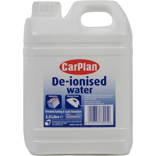 Zeitlich begrenztes Angebot: CarPlan Deionisiertes Wasser 2,5 L - Demineralisiert und kalkfrei - Für Autobatterien, Dampfbügeleisen, Luftbefeuchter und Haushaltsgeräte von 3.90 € auf 3.32 € (15% Rabatt)