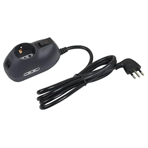 Bticino 3693 GB stekkerdoos 3-voudig met verlichte schakelaar, antraciet