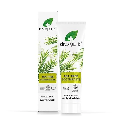 Begrenztes Angebot: Dr. Organic Teebaum Zahnpasta, Reinigend, natürlich, natürlich, vegan, tierversuchsfrei, paraben- und SLS-frei, recycelt & recycelbar, biologisch, 100ml von 9.51 EUR auf 6.99 EUR (Rabatt 26%)