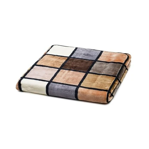 Limitiertes Angebot: Gözze - Weiche Kuscheldecke, Cashmere Feeling, Hohes Stoffgewicht 500 g/m², Antigua, 150 x 200 cm - Taupe/Creme/Schoko von 62.45 EUR auf 62.45 EUR (Spare 0%)