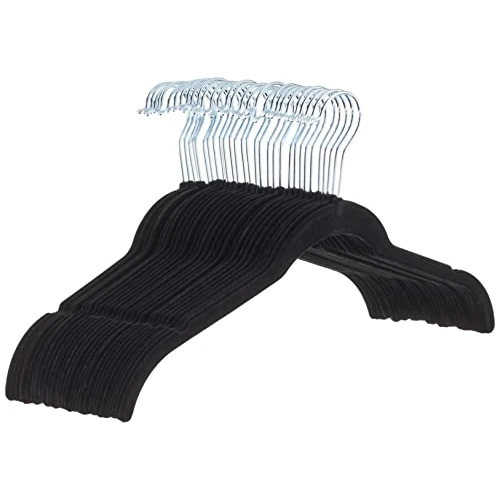 Limited-time offer: Amazon Basics Velvet Shirt/Dress Hangers, Pack of 30, Black from 12.09 GBP to 10.26 GBP (save 15%)
