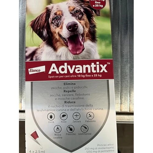 Advantix chien moyen 10 à 25 kg Advantix chien moyen 10 à 25 kg 4 pipettes