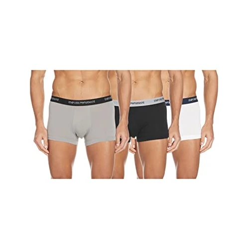 Oferta limitada: Emporio Armani Underwear CC717, Boxer Hombre, Gris (White/Black/Grey), S de 45.00 EUR a 22.48 EUR (ahorro 50%)