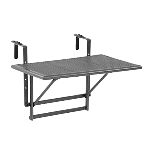 Offerta a tempo: Greemotion 416505 Tavolino Pieghevole da Balcone, Regolabile in Altezza, Grigio, Piccolo - 37% da 69.95 € a 43.87 €
