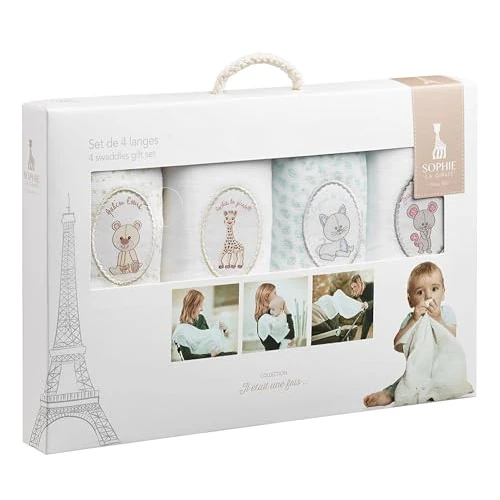 Offerta a tempo: Sophie la Girafe Set 4 Mussoline Color 70×70 cm Neonato Dalla Nascita - 0.00% da 22.50 € a 22.50 €