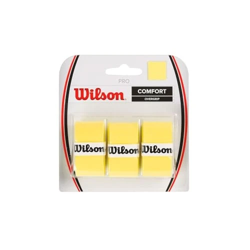 Wilson Grip WRZ4014YE Impugnatura Pro Overgrip, Unisex, Giallo, 3 Unità