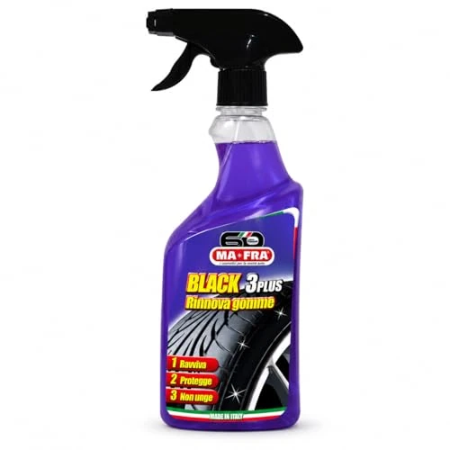Tijdelijke aanbieding: Ma-Fra, Black 3Plus, Spray Rinnova e Lucida Gomme, Protettore Ruote Auto, Non Unge e non Lascia Aloni, 500ml van 19.00 € naar 19.00 € (0.00% korting)