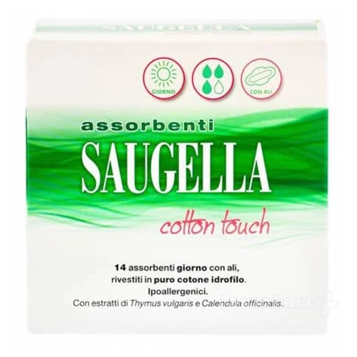 Offerta a tempo: Saugella Assorbenti Cotton Touch Giorno, 14 Assorbenti Cotone Giorno con Ali, Azione Antibatterica, Antiodore e Lenitiva - 0.00% da 2.90 € a 2.90 €