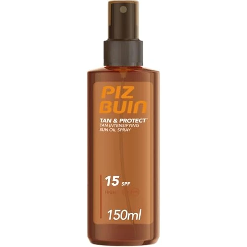 Zeitlich begrenztes Angebot: Piz Buin Tan & Protect Tan Intensifying Sun Oil Spray, Bräunungsintensivierendes Öl Spray, Wasserfest, Sonnenschutz LSF 15, 150 ml von 7.99 € auf 7.99 € (0.00% Rabatt)