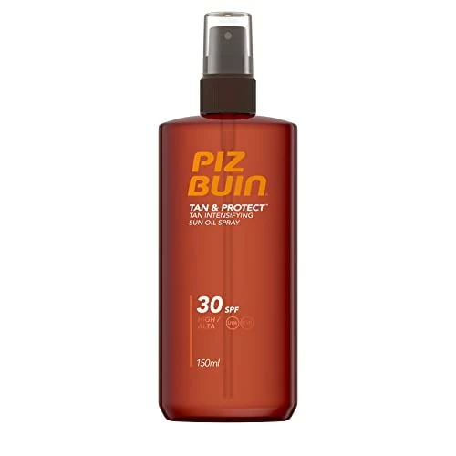 Zeitlich begrenztes Angebot: Piz Buin Tan & Protect Tan Intensifying Sun Oil Spray, Bräunungsintensivierendes Öl Spray, Wasserfest, Sonnenschutz LSF 30, 150 ml von 9.99 € auf 7.99 € (20% Rabatt)