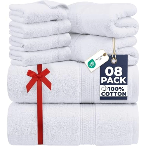 Tijdelijke aanbieding: Utopia Towels 8-Delige Handdoekset - 2 badhanddoeken, 2 handdoeken en 4 Washandjes Katoen Hotelkwaliteit Superzacht en Zeer Absorberend van 52.61 EUR naar 29.99 EUR (korting 43%)