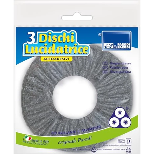 Offerta a tempo: PARODI & PARODI- Discolux Disco Ricambio per Lucidatrice Pavimenti, Disco in Lana d'Acciaio Ideale per Pavimenti in Marmo, 3 Pezzi in Colore Grigio. Prodotto Brevettato, Made in Italy, Dia 12,5 - 10% da 9.99 € a 9.00 €
