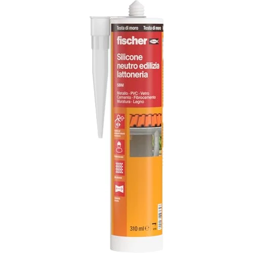 Offerta a tempo: Fischer SBM 310 Testa di Moro, Silicone Sigillante Basso Modulo Neutro per Edilizia, Elastico, Inodore, Senza Solventi, Interni/Esterni, Lattoneria, Facciate, Vetrate - 23% da 11.90 € a 9.18 €