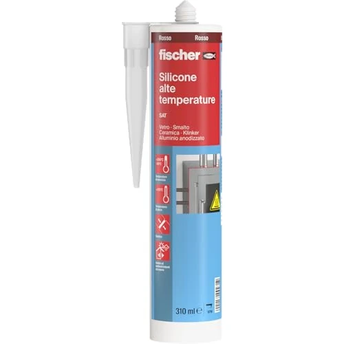 Offerta a tempo: Fischer SAT Silicone Alte Temperature Rosso, Fino a 315°, Sigillante per Canne Fumarie, Tubazioni, Giunti, Caminetti, Stufe, Piani Cottura, 9271 - 0.00% da 10.38 € a 10.38 €
