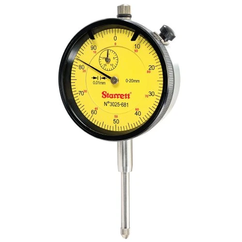 Offerta a tempo: Starrett 3025-681 - Indicatore a quadrante, area di misurazione 20 mm, scala 0,01 mm, sensibilità 0-100, colore quadrante: giallo - 0.00% da 73.19 € a 73.19 €