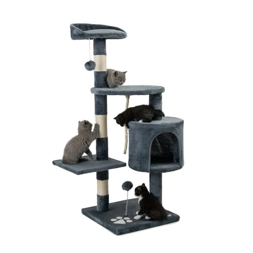 Offerta a tempo: lionto Tiragraffi per Gatto Albero Tiragraffi Gatto Gioco Giocattolo Gatti Altezza 112 cm, Grigio - 30% da 42.95 € a 29.95 €