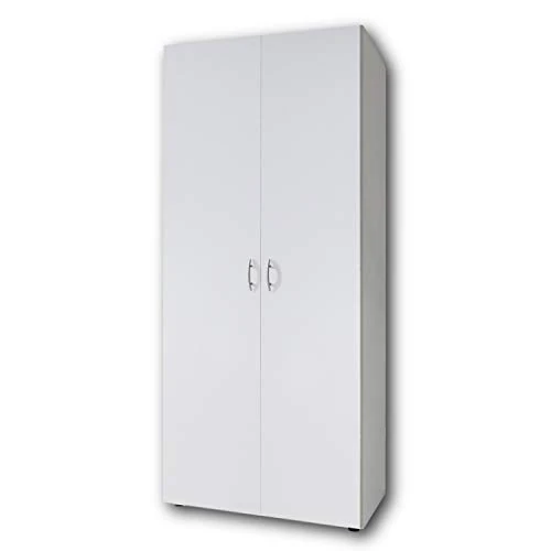 Stella Trading BASE Armoire À Vêtements Intemporelle En 3 Tailles Différentes, Portes Battantes, Polyvalente, En Blanc, 80 x 177 x 52 cm (L/H/P)
