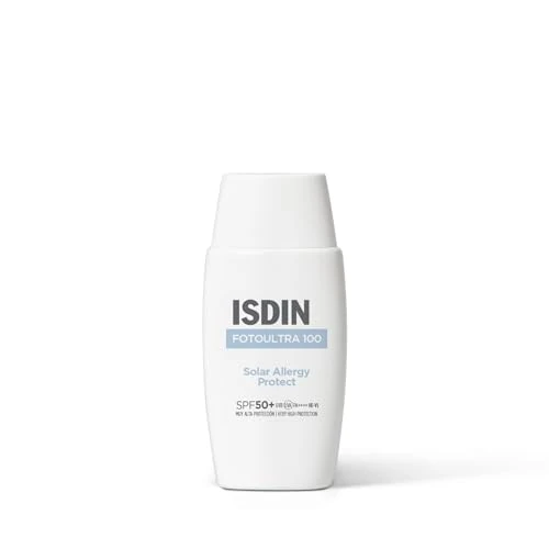 ISDIN FotoUltra 100 Solar Allergy Protect SPF 50+ (50 ml) | Crema Solare Viso con Protezione Molto Alta per Pelli Allergiche al Sole