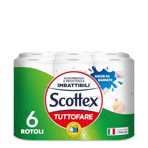 Limited offer: Scottex Kitchen All-Rounder Two Different Sides Maxi Rolls 6 Maxi Rotoli Arancione from 5.99 EUR to 5.21 EUR (save 13%)