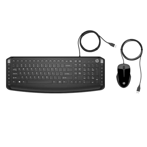 Offerta a tempo: HP Pavilion 200 Tastiera e Mouse USB, Tasti Scelta Rapida e Multimediali, Indicatore LED Blocco Maiuscole/Numeri e Tasti Scorrimento, Poggiapolsi Incorporato, DPI 1600, Design Sottile, Nero - 34% da 29.99 € a 19.90 €