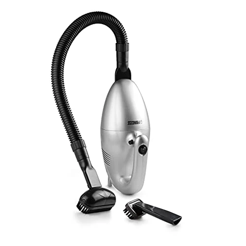Princess 332757 Turbo Tiger Compact Portable Vacuum Cleaner - for Home, Car & Caravan, Black, Silver