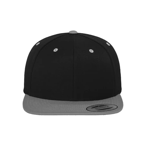 Limited-time offer: Yupoong Flexfit Unisex Kappe Classic Snapback 2-Tone, zweifarbige blanko Cap mit geradem Schirm, One Size Einheitsgröße für Männer und Frauen, Farbe blk/silver from 11.69 £ to 11.19 £ (save 4%)