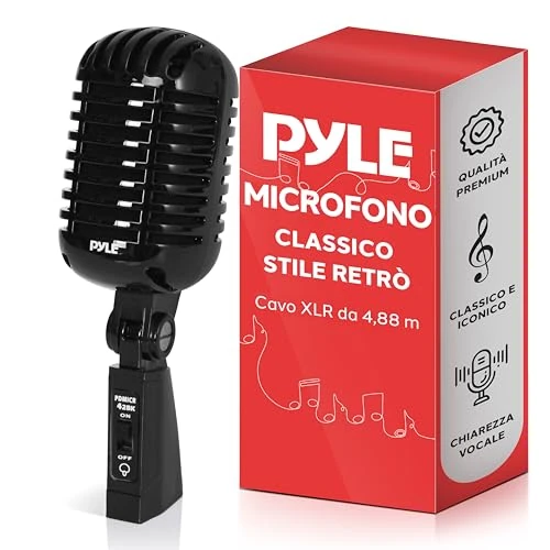Oferta limitowana: Pyle Classic Retro Dynamic Vocal Microphone - Old Vintage Style Unidirectional Cardioid Mic with XLR Cable - Universal Stand Compatible - Live Performance, In Studio Recording, Black z 153.11 zł na 153.11 zł (oszczędź 0.00%)