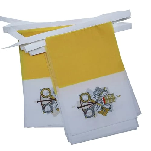 Limited-time offer: AZ FLAG Vatican City Bunting Flag, 20 Ft Garland with 20 Small Vatican Flags 8'' x 6'', 100% Polyester String Pennant, 6 meters from 15.95 £ to 15.95 £ (save 0.00%)