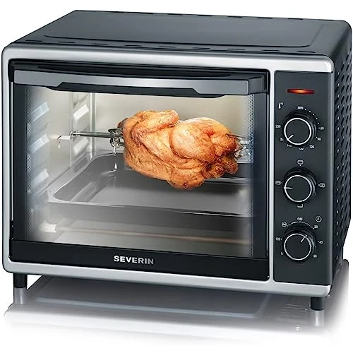 Oferta limitada: SEVERIN Horno tostador con función de convección, mini horno tostador con grill y recogemigas, horno pequeño con 1 bandeja de asado y asador giratorio, 1600 W, 30 L, negro, TO 2056 de 98.39 EUR a 98.39 EUR (ahorro 0%)