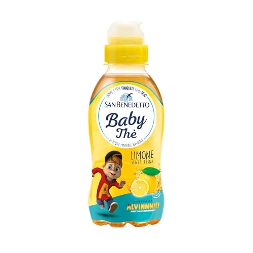 Offerta a tempo: San Benedetto, Baby Thè al Limone, 250 ml Bevanda Rinfrescante per Bambini, Senza Teina, Coloranti e Glutine, Tappo Pull & Push - 42% da 0.77 € a 0.45 €