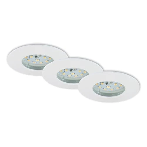 Offerta a tempo: Briloner Leuchten - Lampade da soffitto a LED, set da 3, plafoniere da 5 watt ciascuna, 400 lumen ciascuna, 3.000 kelvin, IP44, bianco, 75x28mm (DxH) - 50% da 36.95 € a 18.54 €