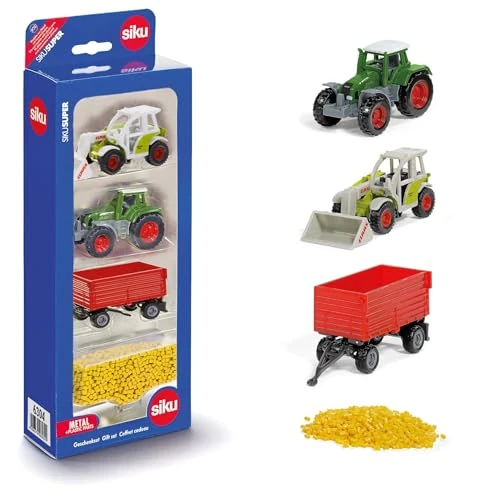 siku 6304, Set regalo - Agricoltura, 4 Pezzi, Metallo e Plastica, Multicolor, Combinazione di giocattoli, Parti mobili