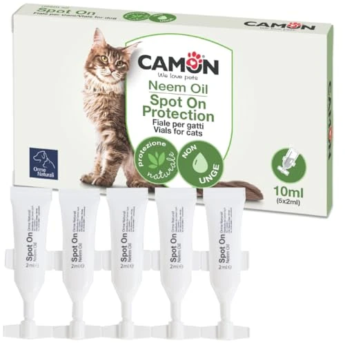Camon - Spot-On Vials for Cats with Neem Oil - G910 5 Vials 2 ml