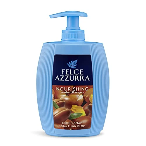 Felce Azzurra - Sapone Liquido Mani Nutriente Ambra e Argan Profumato, Igienizza e Idrata, Sapone Mani per Igiene Quotidiana Cremoso, Delicato sulla Pelle e Dermatologicamente Testato, 300 ml
