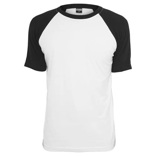 Tijdelijke aanbieding: Urban Classics Raglan Contrast Tee T-shirt wit-zwart M 100% katoen Basics, Street wear van 12.90 € naar 10.42 € (19% korting)