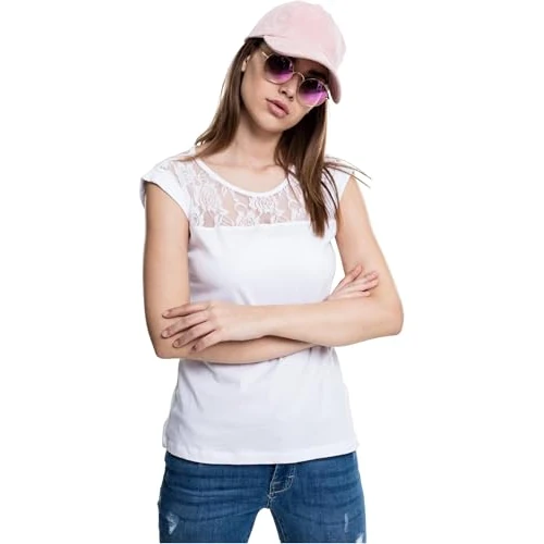 Offerta a tempo: Urban Classics Ladies Top Laces Tee, Maglietta Donna, Bianco (White), L - 45% da 14.90 € a 8.13 €