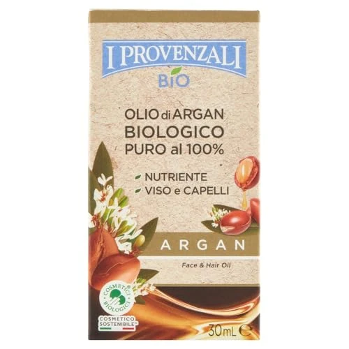 Offerta a tempo: I Provenzali | Olio di Argan Biologico Puro Nutriente, Olio Viso, 30 ml - 41% da 12.90 € a 7.63 €