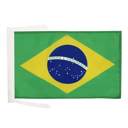 Offre limitée : AZ FLAG - Drapeau Brésil - 45x30 cm - Pavillon Brésilien 100% Polyester Avec Deux Cordelettes - 20g de 8.75 € à 8.75 € (0.00% de remise)