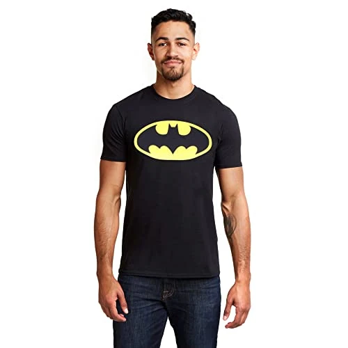 DC Comics Batman Logo T-shirt voor heren, zwart, Zwart, L