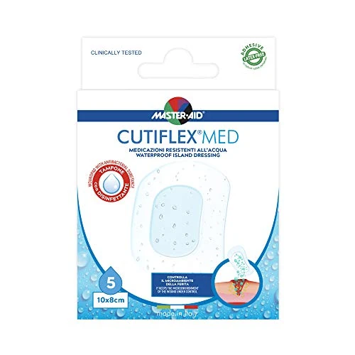 MASTER AID Cutiflex Med 10 X 8 Cm, White/Blue 5 Units